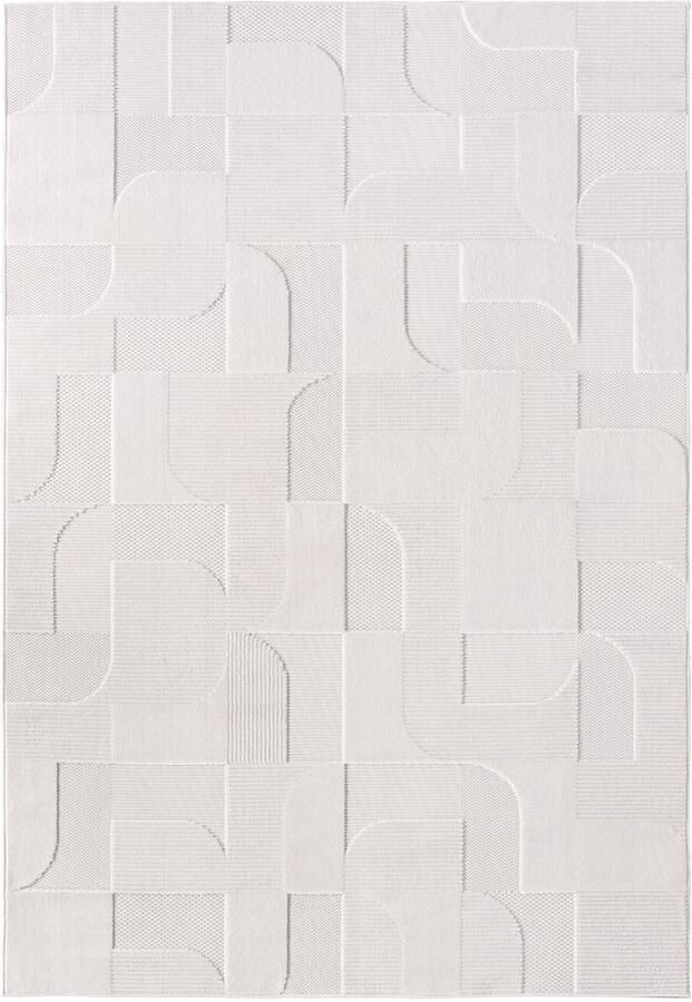 Muratap Doha Buitenkleed Modern In & Outdoor Vloerkleed voor Tuin Terras Balkon- Creme- 80x250 CM