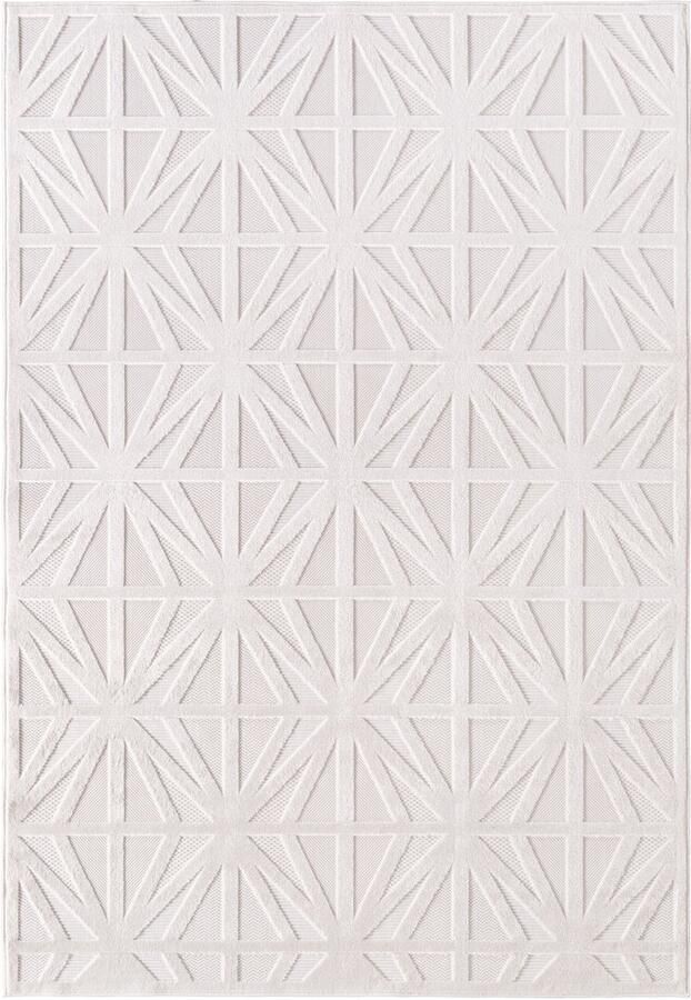 Muratap Doha Buitenkleed Palm In & Outdoor Vloerkleed voor Tuin Terras Balkon- Creme- 120x170 CM