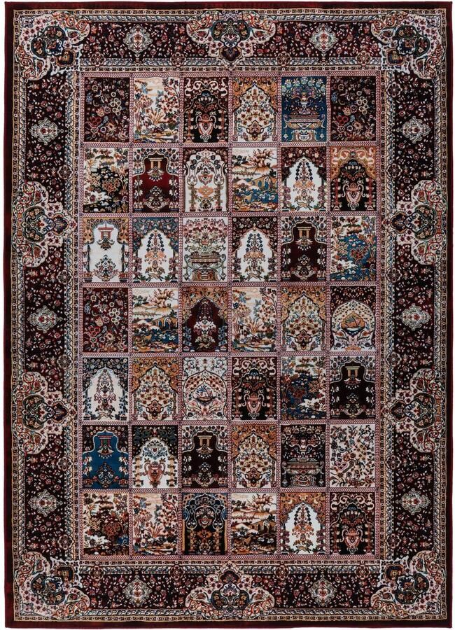 Muratap Dunya Klassiek 1001 Oosters Vloerkleed Laagpolig Wasbaar Anti-Slip 100% Polyester Rood- 120x170 CM