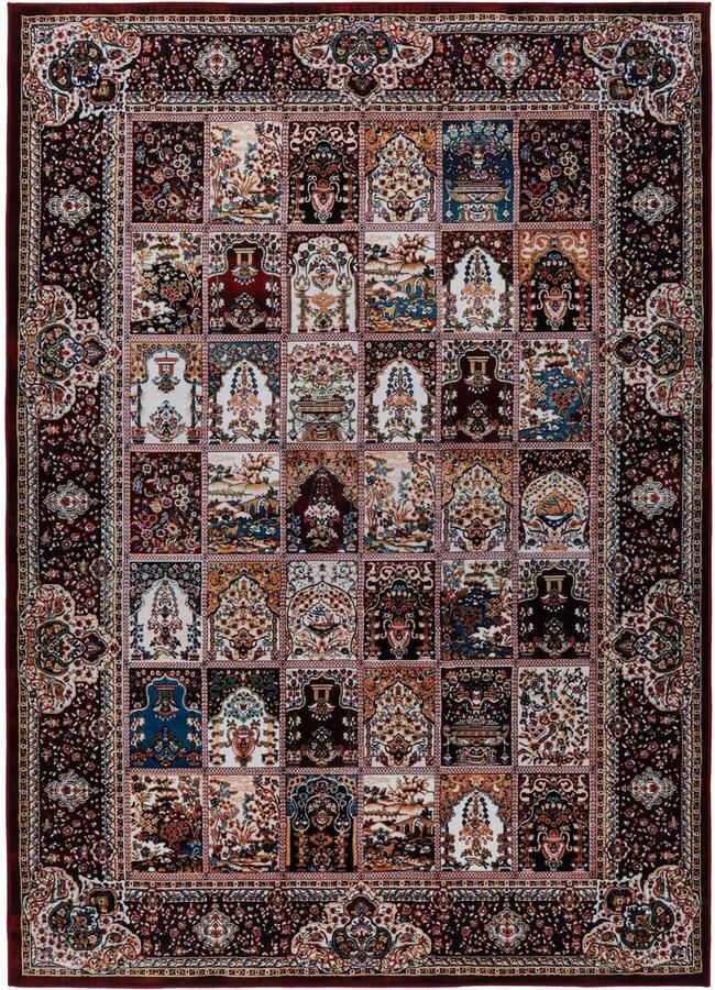 Muratap Dunya Klassiek 1001 Oosters Vloerkleed Laagpolig Wasbaar Anti-Slip 100% Polyester Rood- 80x150 CM