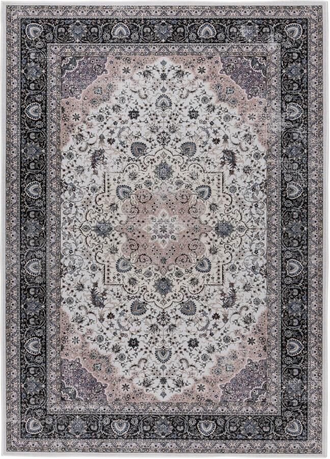 Muratap Dunya Klassiek Nain Oosters Vloerkleed Laagpolig Wasbaar Anti-Slip 100% Polyester Creme- 120x170 CM