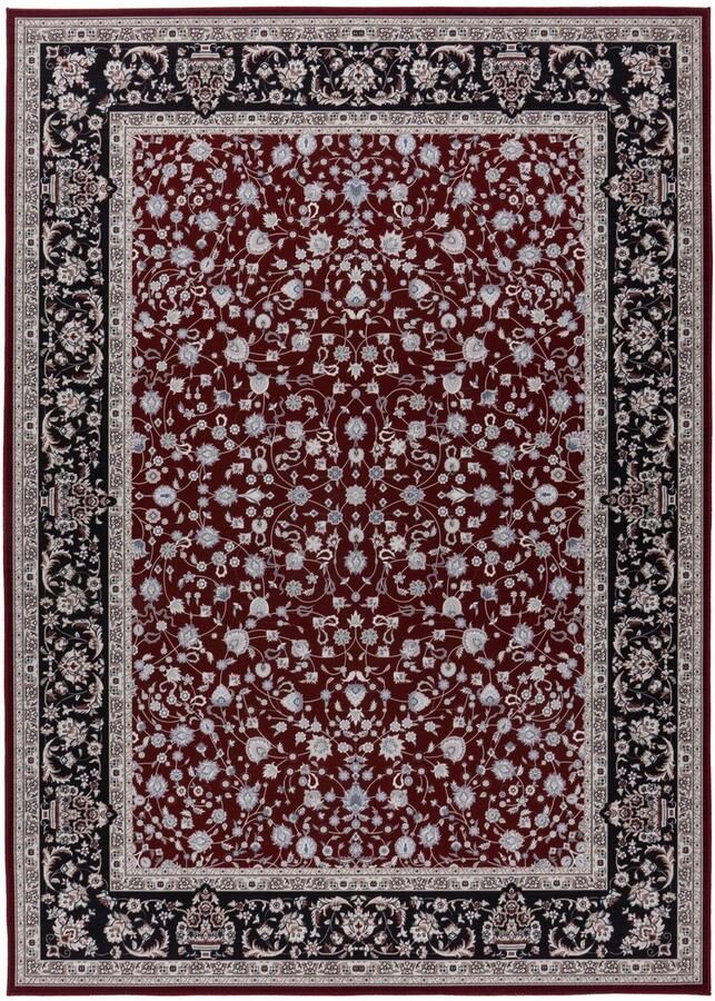 Muratap Dunya Klassiek Nain Oosters Vloerkleed Laagpolig Wasbaar Anti-Slip 100% Polyester Rood- 80x150 CM