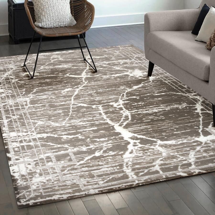 Muratap Fashion Relax Marmer Laagpolig Vloerkleed Modern Luxe Creme Beige- 200x280 CM