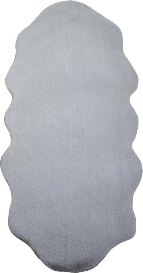 Muratap Fluffy Kids Kinder Vloerkleed Schapenvacht Hoogpolig Grijs Kinderkamer Tapijt- 60x180 CM