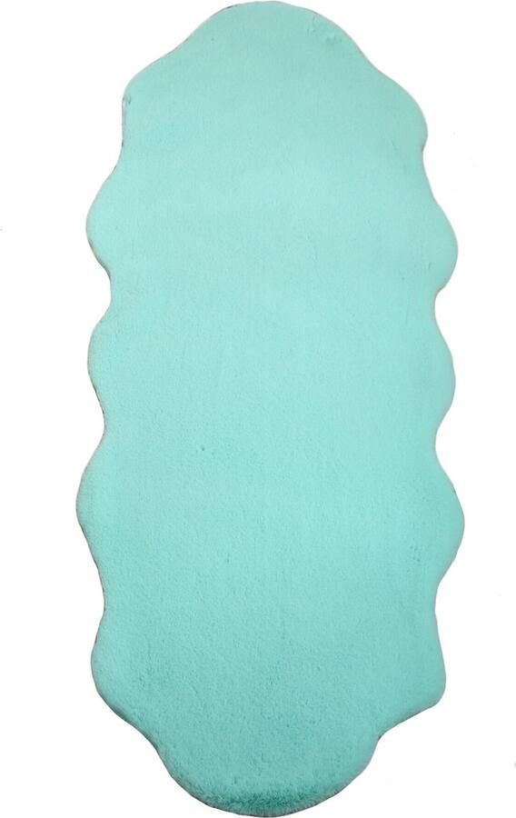 Muratap Fluffy Kids Kinder Vloerkleed Schapenvacht Hoogpolig Mint Groen Kinderkamer Tapijt- 60x180 CM
