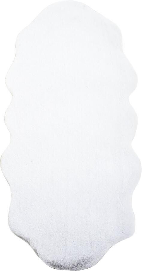 Muratap Fluffy Kids Kinder Vloerkleed Schapenvacht Hoogpolig Wit Kinderkamer Tapijt- 60x180 CM
