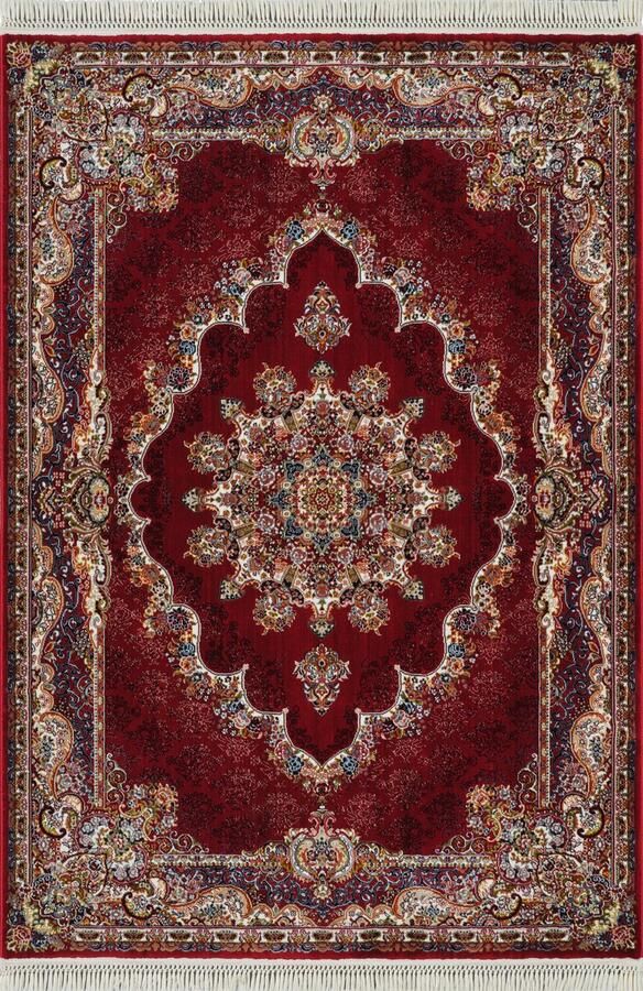 Muratap Isfahan Oosters Vloerkleed Nain Laagpolig Klassiek Vintage Tapijt Rood Multi- 240x240 CM Vierkant