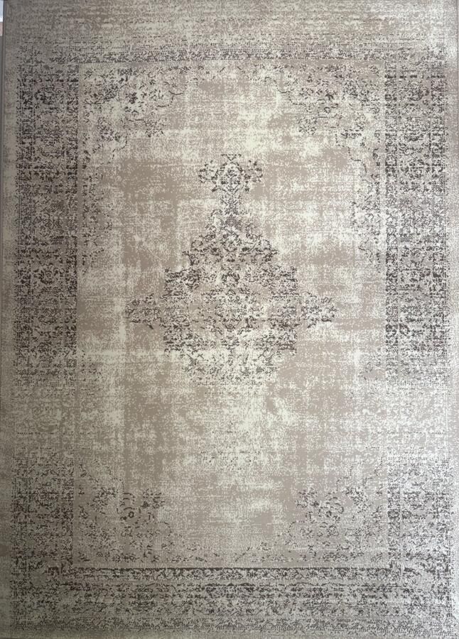 Muratap Istanbul Vintage Laagpolig Vloerkleed Retro Tapijt Creme- 280x380CM