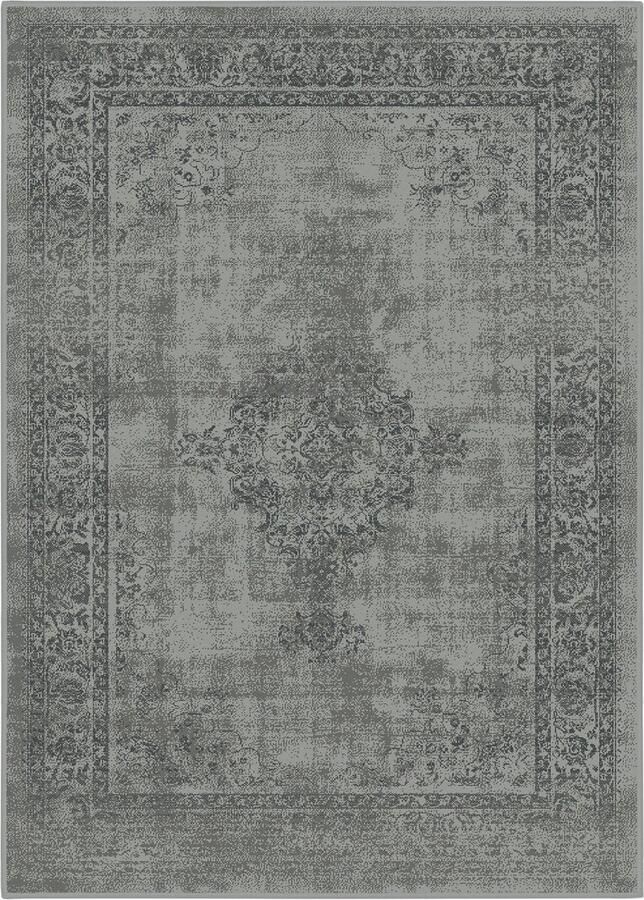 Muratap Istanbul Vintage Laagpolig Vloerkleed Retro Tapijt Grijs- 80x150 CM