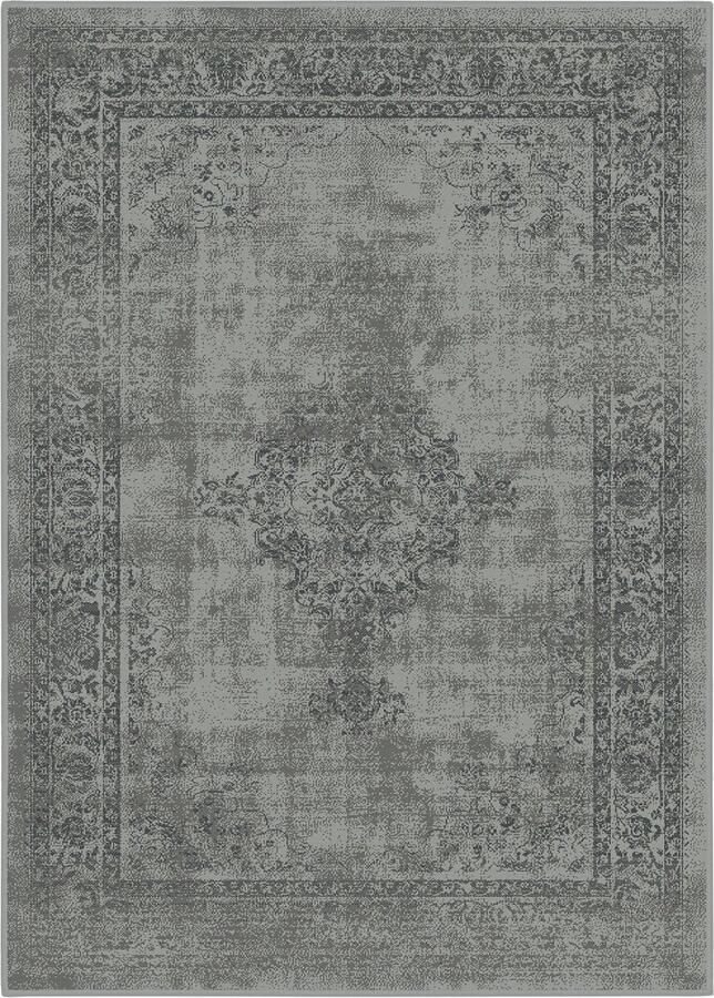 Muratap Istanbul Vintage Laagpolig Vloerkleed Retro Tapijt Grijs- 240x340CM