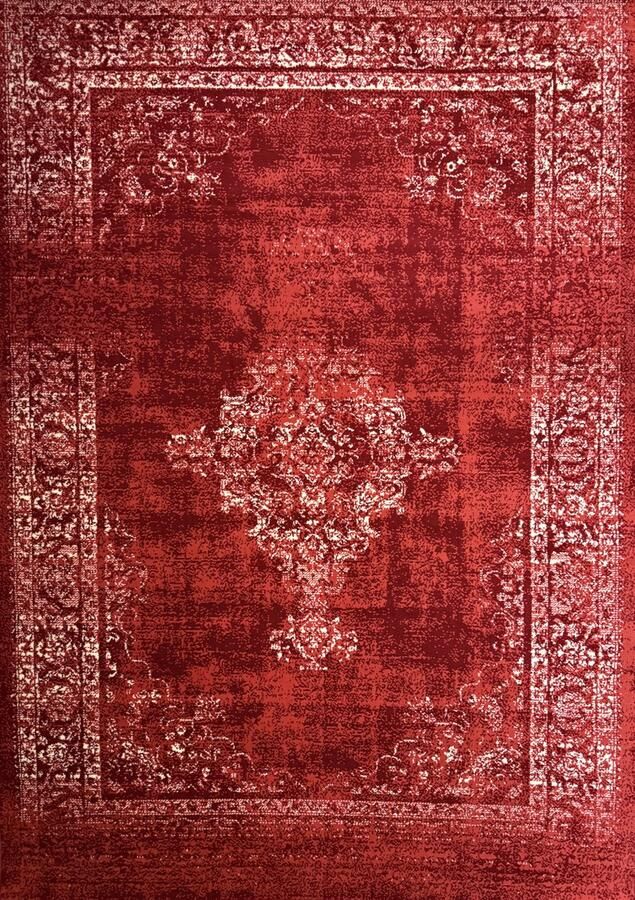 Muratap Istanbul Vintage Laagpolig Vloerkleed Retro Tapijt Rood- 200x290 CM