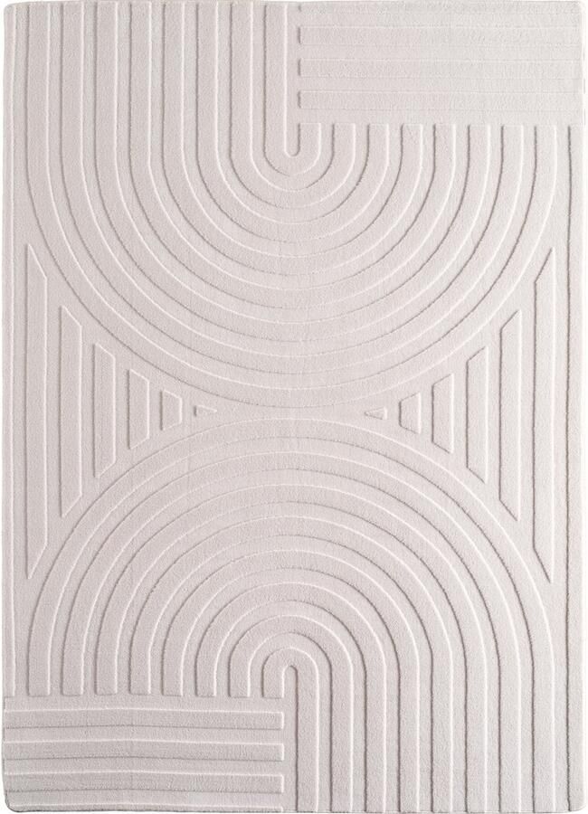 Muratap Japandi Vloerkleed Art Hoogpolig Scandinavisch Design 3D-Effect Creme- 200x290 CM - Foto 1