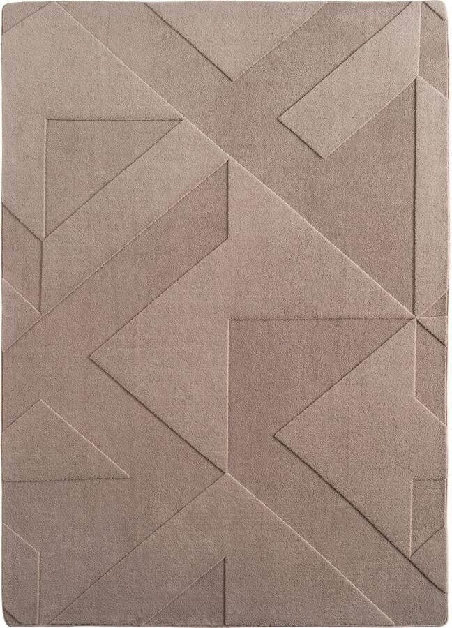 Muratap Japandi Vloerkleed Hoogpolig Scandinavisch Abstract Design 3D-Effect Beige- 120x170 CM
