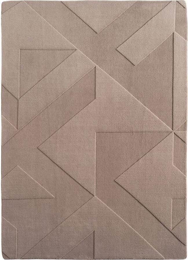 Muratap Japandi Vloerkleed Hoogpolig Scandinavisch Abstract Design 3D-Effect Beige- 140x200 CM