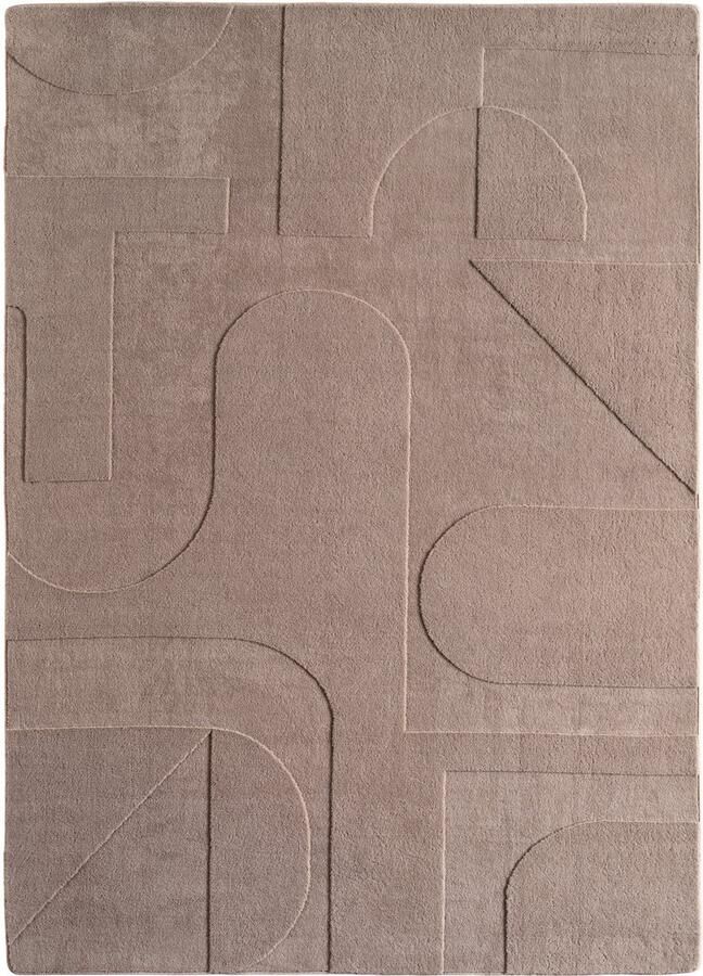 Muratap Japandi Vloerkleed Hoogpolig Scandinavisch Design 3D-Effect Beige- 120x170 CM