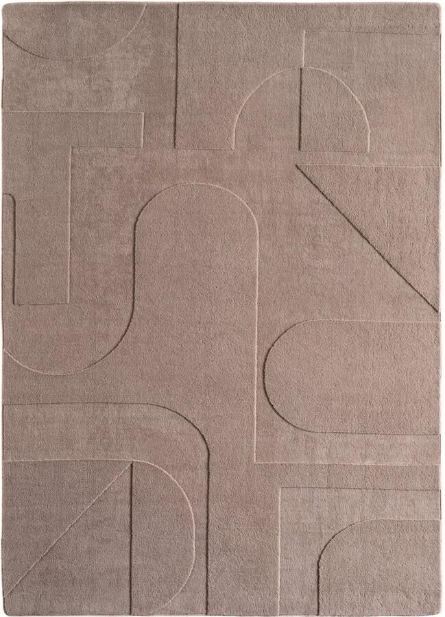Muratap Japandi Vloerkleed Hoogpolig Scandinavisch Design 3D-Effect Beige- 140x200 CM