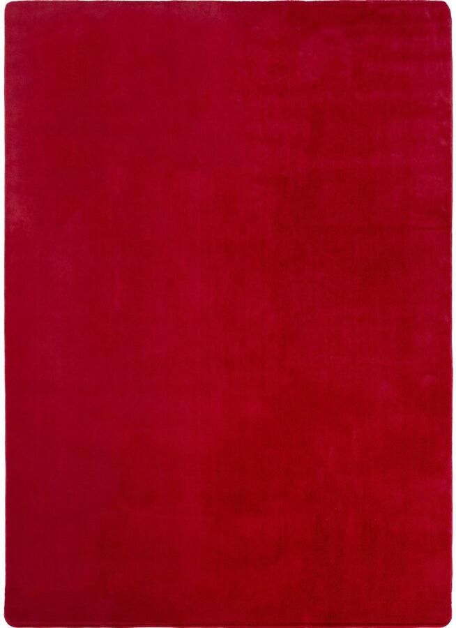 Muratap JOY Effen Soft Rond Vloerkleed – 100% Polyester – Anti-Slip Rood- 80 CM ROND