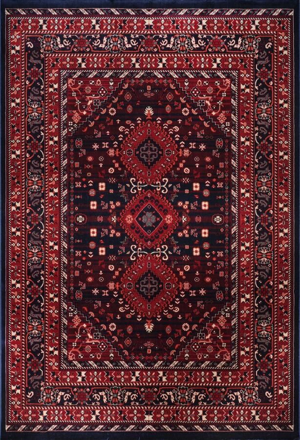 Muratap Keshan Oosters Vloerkleed Herat Laagpolig Klassiek Vintage Tapijt Blauw Navy- 300x400 CM - Foto 2