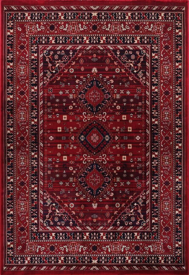 Muratap Keshan Oosters Vloerkleed Herat Laagpolig Klassiek Vintage Tapijt Rood- 80x150 CM