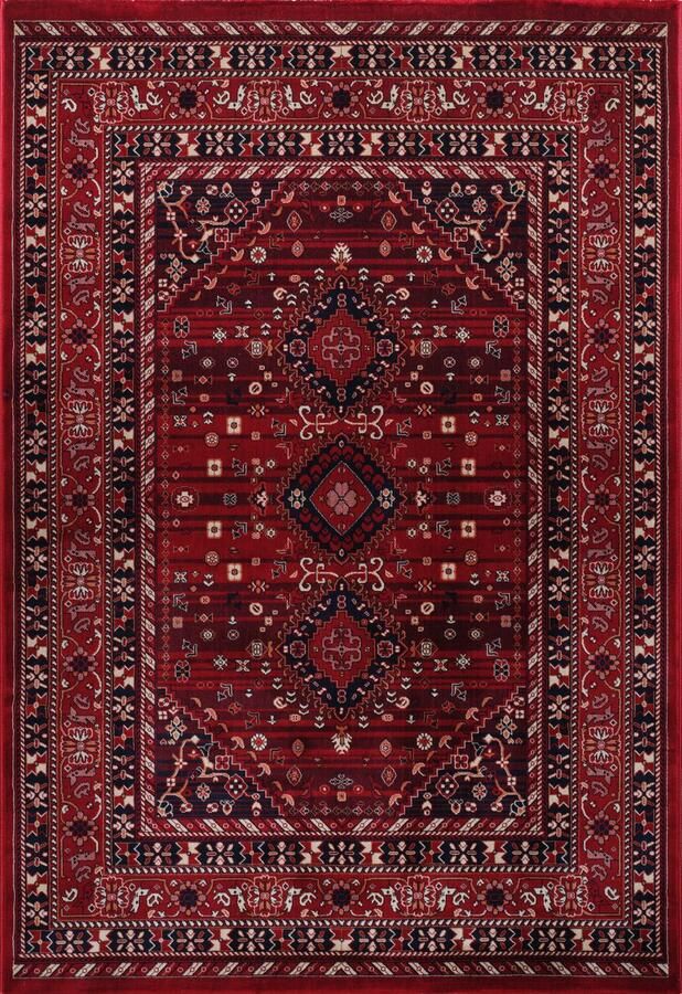 Muratap Keshan Oosters Vloerkleed Neriz Laagpolig Klassiek Vintage Tapijt Rood- 250x350 CM
