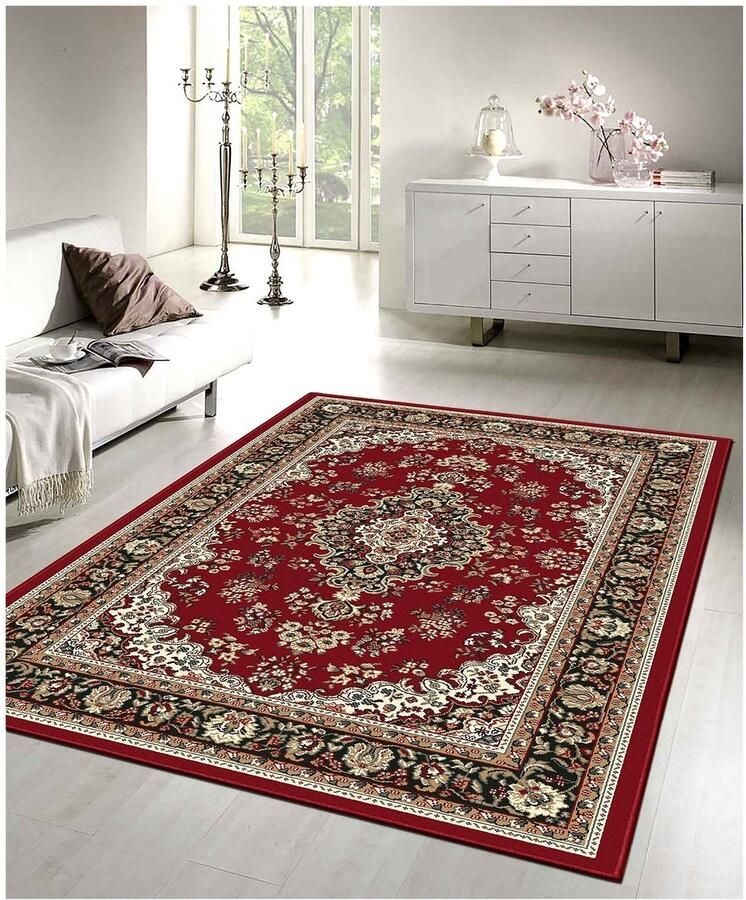 Muratap Klassiek Rood Oosters Vloerkleed – Nain Medaillon Collectie Traditioneel Vintage Tapijt- 140x200 CM