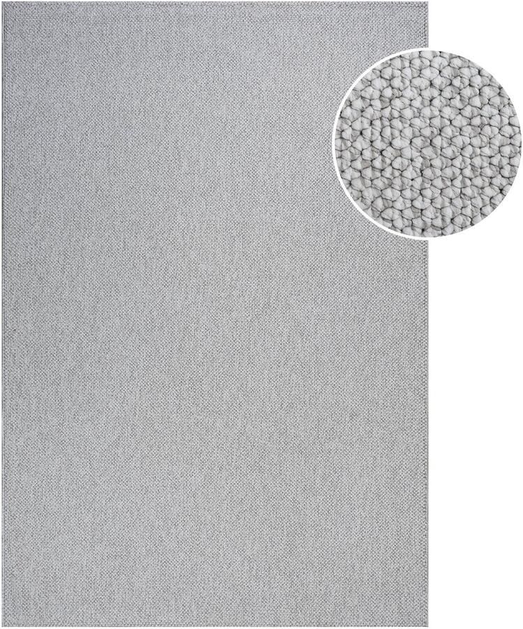 Muratap Lora Plus Laagpolig Effen Vloerkleed Geweven Design Grijs- 80x300 CM