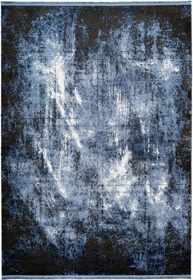 Muratap Luxury Picasso Art Elysee Vloerkleed Laagpolig Luxe Tapijt Soft Fluweel Blauw- 120x170 CM