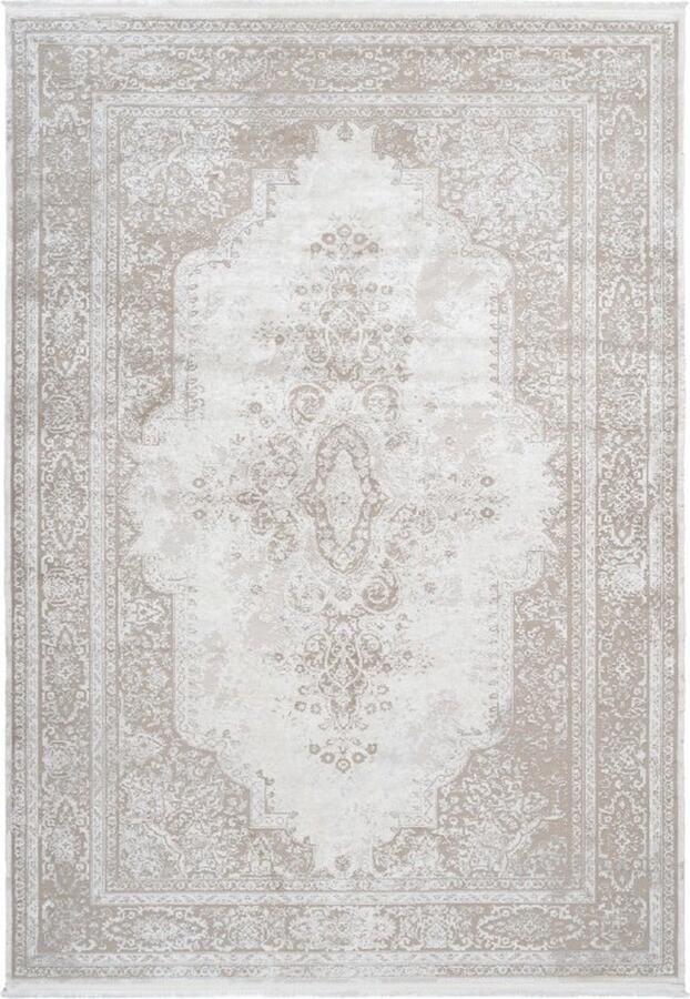 Muratap Luxury Picasso Elysee Vloerkleed Laagpolig Luxe Tapijt Soft Fluweel Creme- 160x230 CM