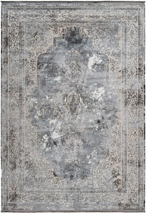 Muratap Luxury Picasso Elysee Vloerkleed Laagpolig Luxe Tapijt Soft Fluweel Zilver- 160x230 CM