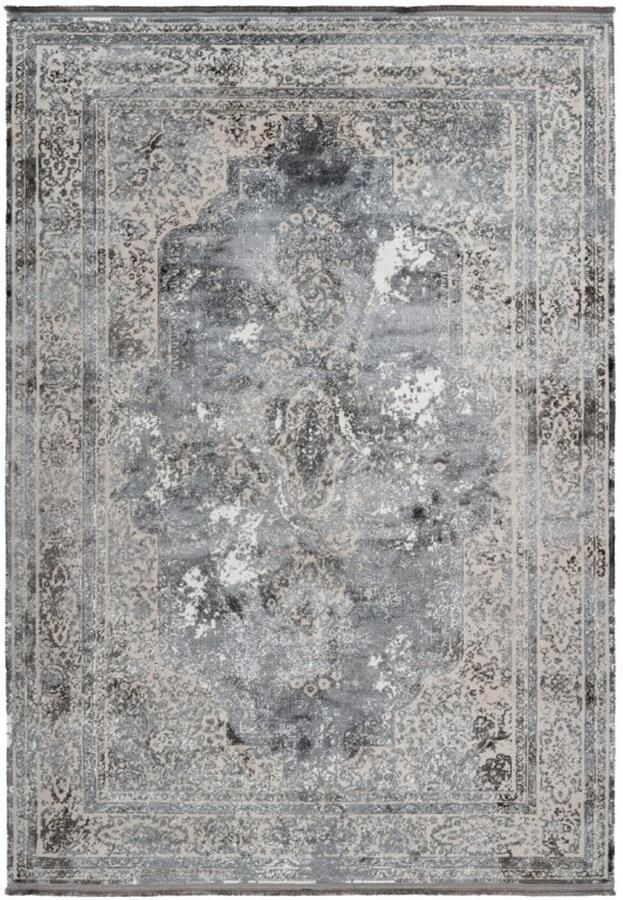 Muratap Luxury Picasso Elysee Vloerkleed Laagpolig Luxe Tapijt Soft Fluweel Zilver- 160x230 CM - Foto 2