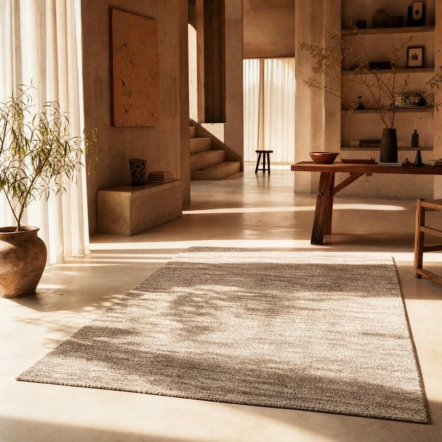 Muratap Mirage Shaggy Hoogpolig Vloerkleed Luxe Gemeleerd Modern Tapijt Beige Creme- 160x230 CM - Foto 2