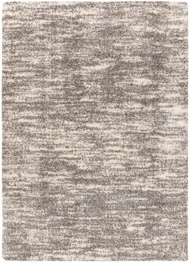 Muratap Mirage Shaggy Hoogpolig Vloerkleed Luxe Gemeleerd Modern Tapijt Grijs Creme- 160x230 CM