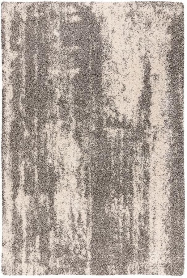 Muratap Mirage Shaggy Hoogpolig Vloerkleed‚ Luxe Gemeleerd Modern Tapijt Grijs Creme- 160x230 CM