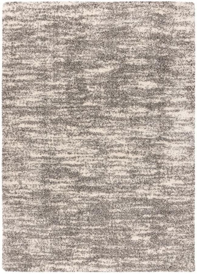 Muratap Mirage Shaggy Hoogpolig Vloerkleed Luxe Gemeleerd Modern Tapijt Grijs Creme- 80x150 CM