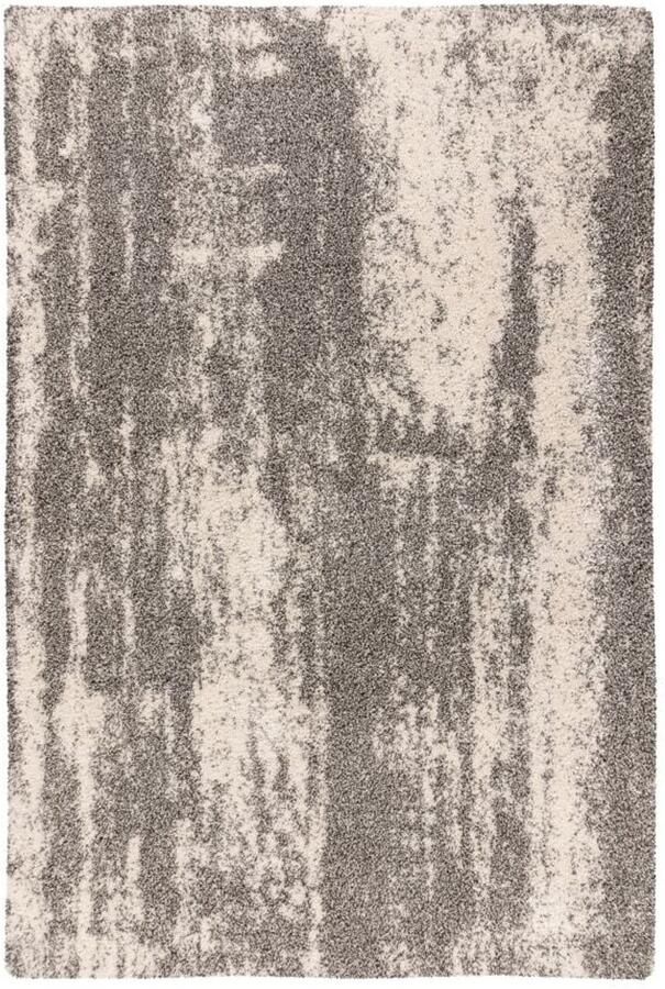 Muratap Mirage Shaggy Hoogpolig Vloerkleed‚ Luxe Gemeleerd Modern Tapijt Grijs Creme- 120x170 CM