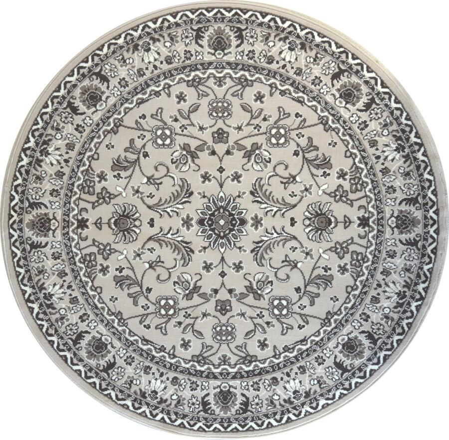 Muratap Nain Klassiek Rond Laagpolig Oosters Vloerkleed Vintage Tapijt Creme- 240 CM ROND