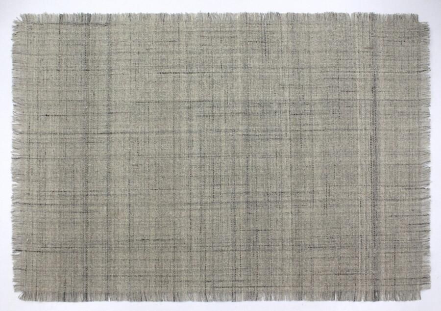 Muratap Outlet Vloerkleed Flocus 100% Wol Effen Grijs Platgeweven Modern- 160x230 CM