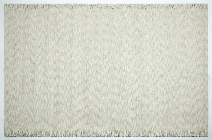 Muratap Outlet Vloerkleed Smyrna 100% Wol Effen Creme Platgeweven Modern- 160x230 CM