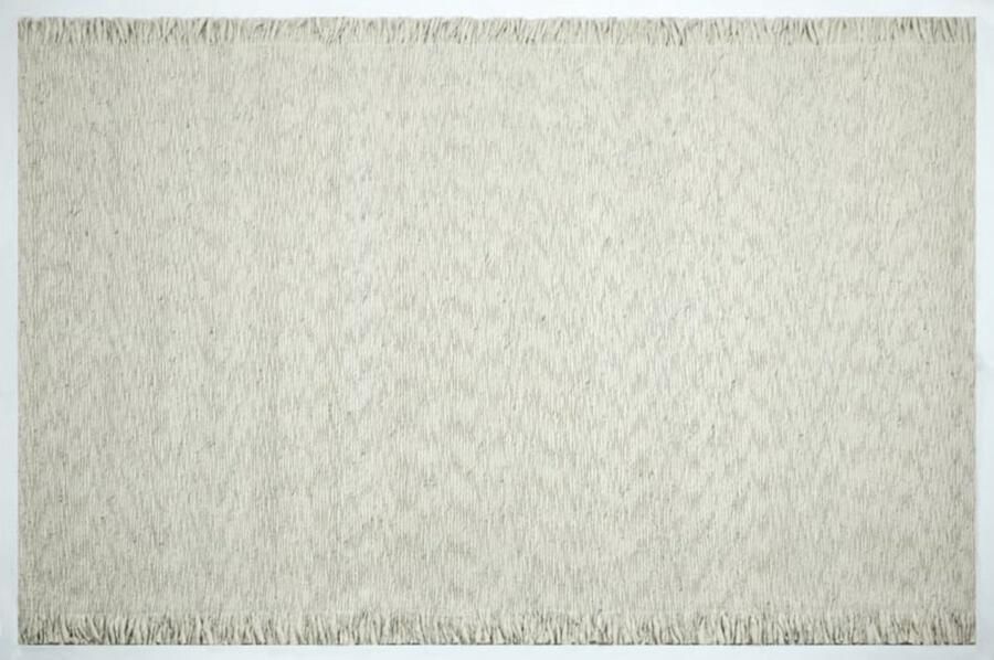 Muratap Outlet Vloerkleed Smyrna 100% Wol Effen Creme Platgeweven Modern- 190x290 CM