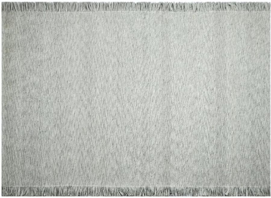 Muratap Outlet Vloerkleed Smyrna 100% Wol Effen Grijs Platgeweven Modern- 160x230 CM