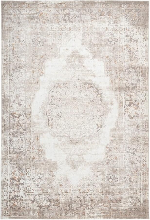 Muratap Paris Antik Designer Vloerkleed Laagpolig Luxe 3D Effect Velours Polyester Taupe Beige- 160x230 CM