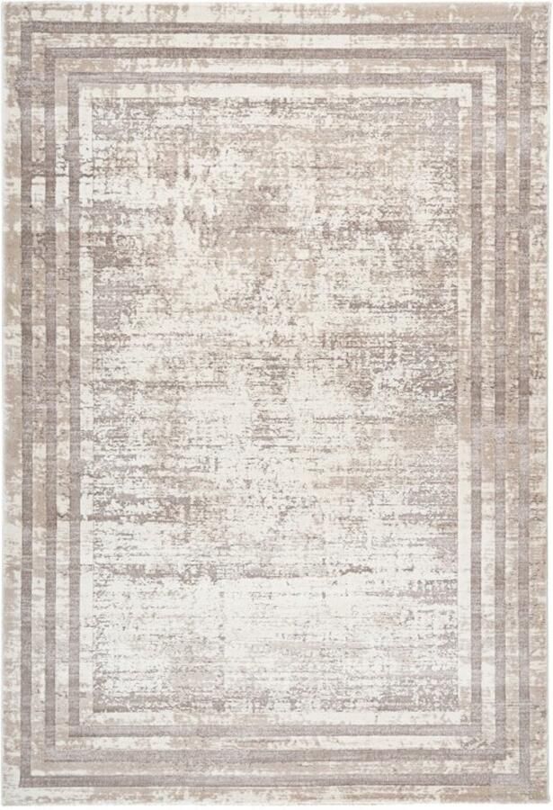 Muratap Paris Designer Vloerkleed Laagpolig Luxe 3D Effect Velours Polyester Taupe- 240x330 CM