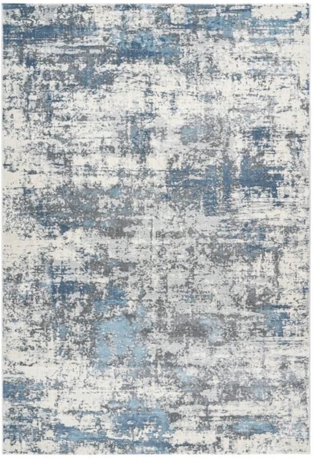 Muratap Paris Fashion Designer Vloerkleed Laagpolig Luxe 3D Effect Velours Polyester Blauw- 120x170 CM