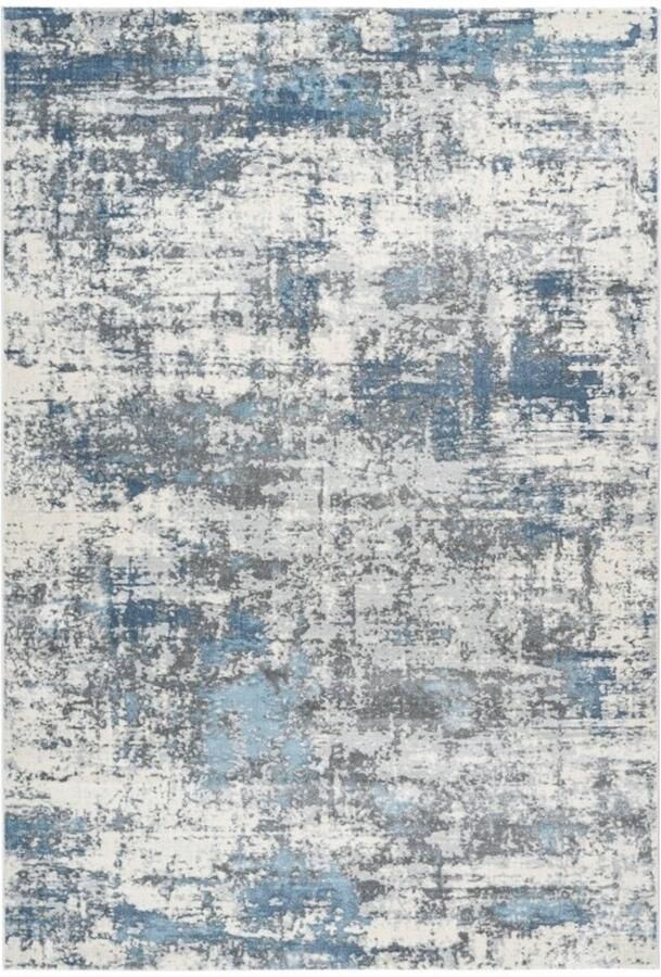 Muratap Paris Fashion Designer Vloerkleed Laagpolig Luxe 3D Effect Velours Polyester Blauw- 200x290 CM