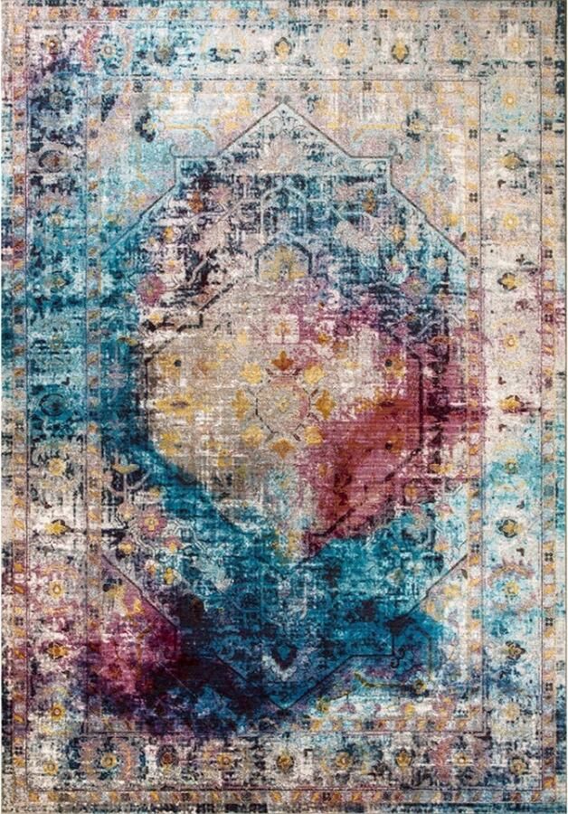 Muratap Picasso Heriz Vloerkleed Vintage Laagpolig Tapijt Woonkamer Multi Blauw 160x230 CM 160x230 CM - Foto 2