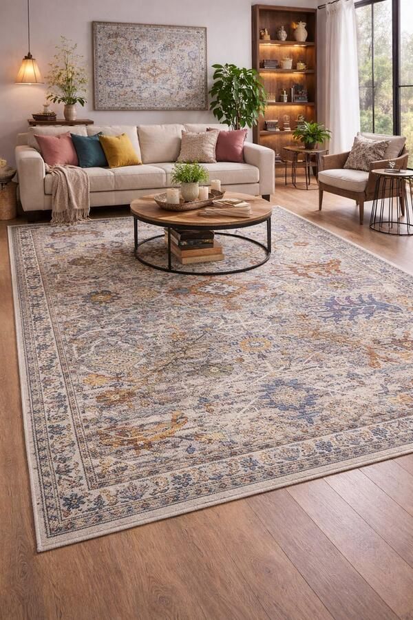 Muratap Picasso Sarough Vloerkleed Vintage Tapijt Woonkamer Multi Grijs- 240x290 CM - Foto 2