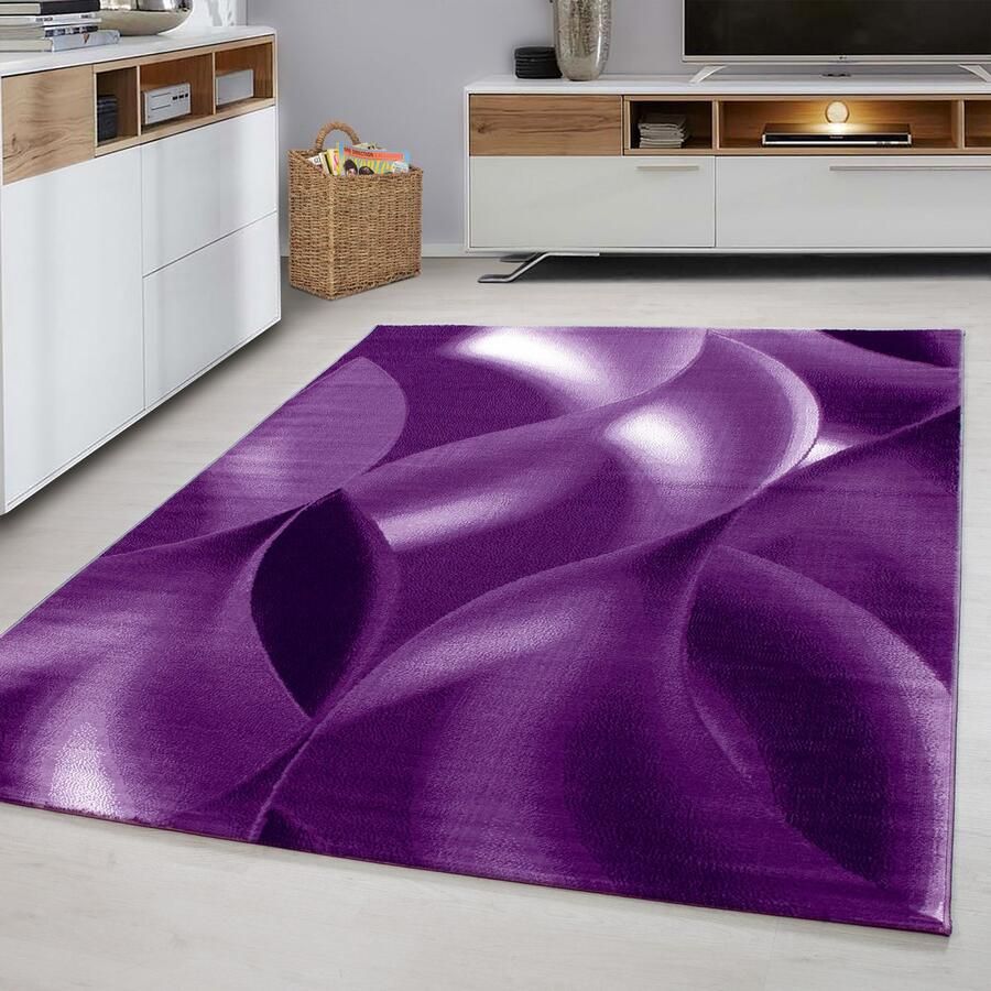 Muratap Plus Vloerkleed Laagpolig Tapijt Woonkamer Paars- 140x200 CM