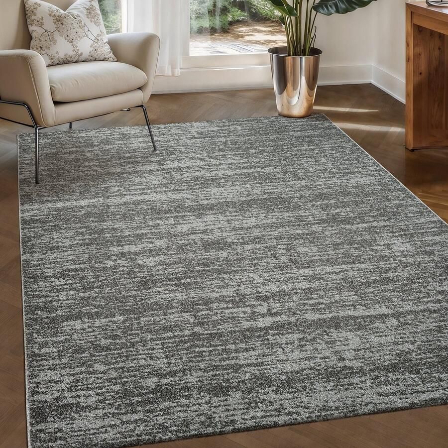 Muratap Relax Oslo Laagpolig Effen Vloerkleed Modern Tapijt Grijs- 250x250 CM Vierkant