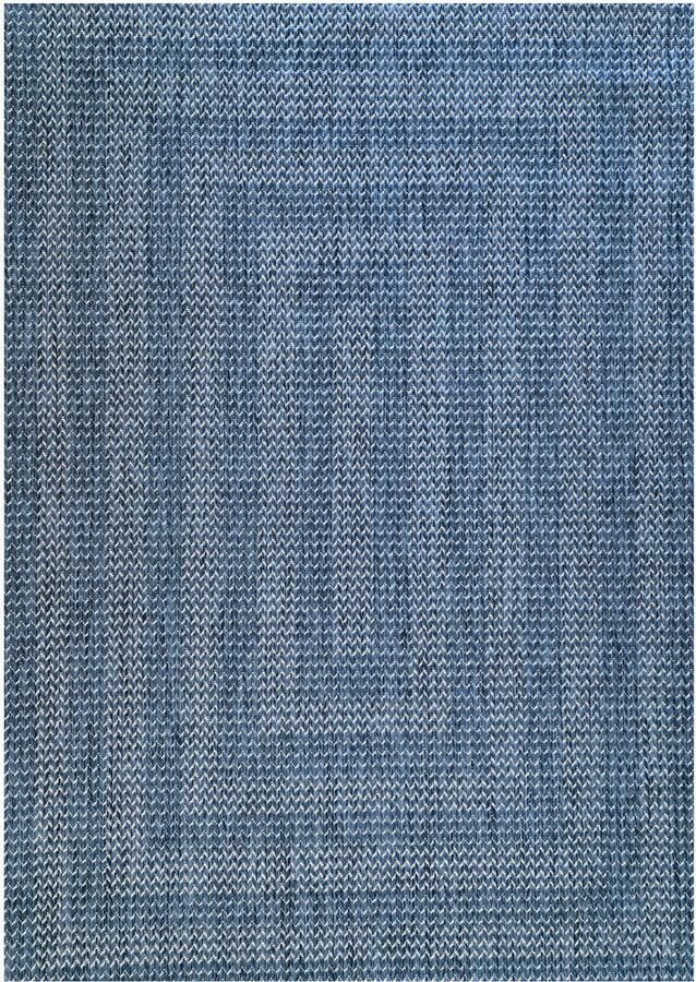 Muratap Skanda Home Outdoor Binnen en Buiten Vloerkleed Uni Design Blauw Tapijt voor Tuin Terras Balkon- 80x150 CM