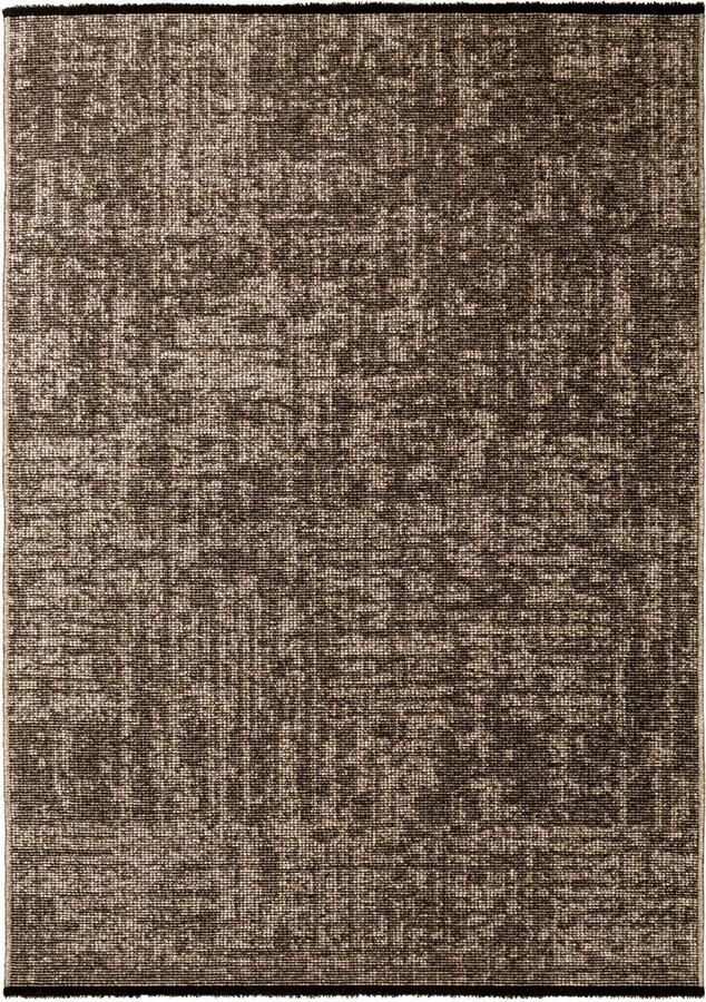 Muratap SPACE Vloerkleed – Laagpolig Velours – Modern & Sportief – Katoen & Chenille – Beige- 80x250 CM